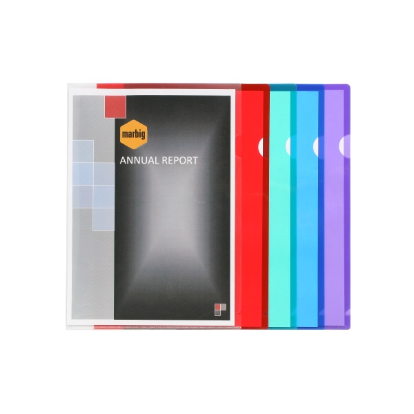 Marbig 2004312 A4 Ultra Clear Letter File Polypropylene Box 100